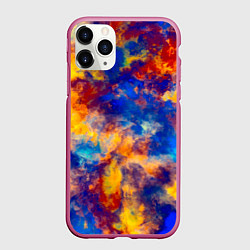 Чехол iPhone 11 Pro матовый Огненно-синий полутон, цвет: 3D-малиновый