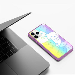 Чехол iPhone 11 Pro матовый Котоколлаж 05, цвет: 3D-фиолетовый — фото 2