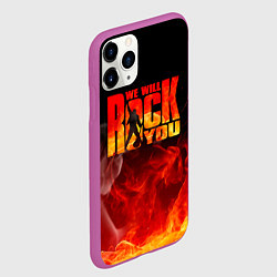 Чехол iPhone 11 Pro матовый Queen - We Will Rock You, цвет: 3D-фиолетовый — фото 2