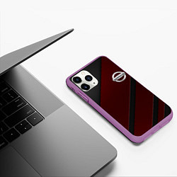 Чехол iPhone 11 Pro матовый Nissan, цвет: 3D-фиолетовый — фото 2