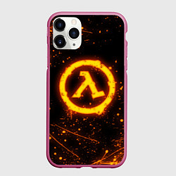 Чехол iPhone 11 Pro матовый HALF-LIFE, цвет: 3D-малиновый