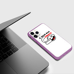 Чехол iPhone 11 Pro матовый Улыбака, цвет: 3D-фиолетовый — фото 2