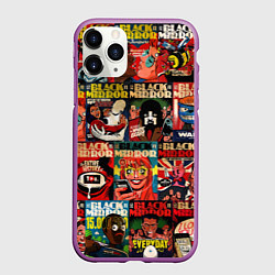 Чехол iPhone 11 Pro матовый ЧЕРНОЕ ЗЕРКАЛО, цвет: 3D-фиолетовый