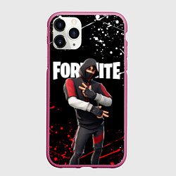 Чехол iPhone 11 Pro матовый FORTNITE IKONIK, цвет: 3D-малиновый