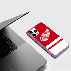 Чехол iPhone 11 Pro матовый Детройт Ред Уингз, цвет: 3D-фиолетовый — фото 2