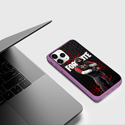 Чехол iPhone 11 Pro матовый FORTNITE IKONIK, цвет: 3D-фиолетовый — фото 2
