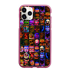 Чехол iPhone 11 Pro матовый Five Nights At Freddy's, цвет: 3D-малиновый