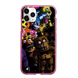 Чехол iPhone 11 Pro матовый Five Nights At Freddy's, цвет: 3D-малиновый