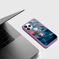 Чехол iPhone 11 Pro матовый Ford Mustang, цвет: 3D-фиолетовый — фото 2