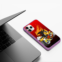 Чехол iPhone 11 Pro матовый Ёж Шедоу, цвет: 3D-фиолетовый — фото 2