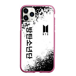 Чехол iPhone 11 Pro матовый BTS, цвет: 3D-малиновый