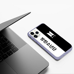 Чехол iPhone 11 Pro матовый BTS, цвет: 3D-светло-сиреневый — фото 2