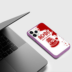 Чехол iPhone 11 Pro матовый ACDC Back in Black, цвет: 3D-фиолетовый — фото 2