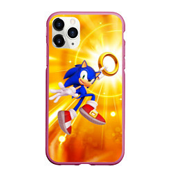 Чехол iPhone 11 Pro матовый Sonic, цвет: 3D-малиновый