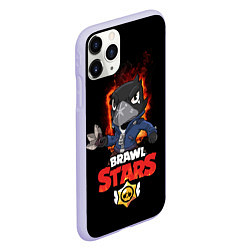 Чехол iPhone 11 Pro матовый Crow Brawl Stars, цвет: 3D-светло-сиреневый — фото 2