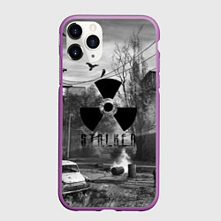 Чехол iPhone 11 Pro матовый СТАЛКЕР-ЧЕРНОБЫЛЬ, цвет: 3D-фиолетовый