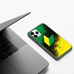 Чехол iPhone 11 Pro матовый JDM LOGO, цвет: 3D-темно-зеленый — фото 2