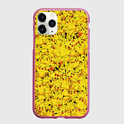 Чехол iPhone 11 Pro матовый Пикачу, цвет: 3D-малиновый