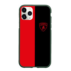 Чехол iPhone 11 Pro матовый Lamborghini, цвет: 3D-темно-зеленый