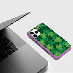 Чехол iPhone 11 Pro матовый Ирландский клевер, цвет: 3D-фиолетовый — фото 2