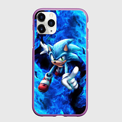 Чехол iPhone 11 Pro матовый Blue Sonic, цвет: 3D-фиолетовый