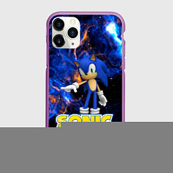 Чехол iPhone 11 Pro матовый СОНИК, цвет: 3D-фиолетовый