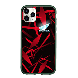 Чехол iPhone 11 Pro матовый HONDA, цвет: 3D-темно-зеленый