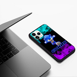 Чехол iPhone 11 Pro матовый СОНИК, цвет: 3D-черный — фото 2