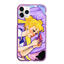 Чехол iPhone 11 Pro матовый СЕЙЛОР МУН, цвет: 3D-фиолетовый