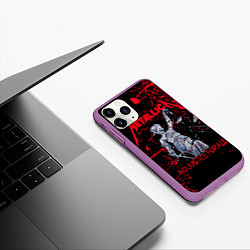 Чехол iPhone 11 Pro матовый Metallica, цвет: 3D-фиолетовый — фото 2