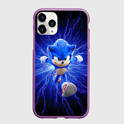 Чехол iPhone 11 Pro матовый SONIC, цвет: 3D-фиолетовый