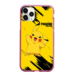 Чехол iPhone 11 Pro матовый PIKACHU: PIKA PIKA, цвет: 3D-малиновый