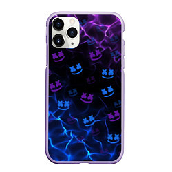 Чехол iPhone 11 Pro матовый Marshmello, цвет: 3D-светло-сиреневый