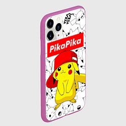 Чехол iPhone 11 Pro матовый ПИКАЧУ, цвет: 3D-фиолетовый — фото 2