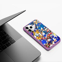 Чехол iPhone 11 Pro матовый SONIC PATTERN, цвет: 3D-фиолетовый — фото 2