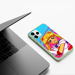 Чехол iPhone 11 Pro матовый СЕЙЛОР МУН, цвет: 3D-салатовый — фото 2