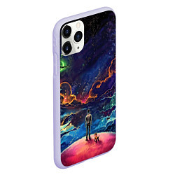 Чехол iPhone 11 Pro матовый Космос, цвет: 3D-светло-сиреневый — фото 2
