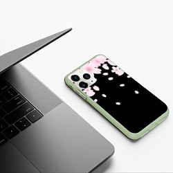 Чехол iPhone 11 Pro матовый САКУРА, цвет: 3D-салатовый — фото 2