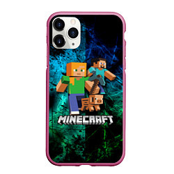 Чехол iPhone 11 Pro матовый Minecraft Майнкрафт, цвет: 3D-малиновый