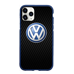 Чехол iPhone 11 Pro матовый Volkswagen Logo, цвет: 3D-тёмно-синий