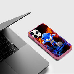 Чехол iPhone 11 Pro матовый SONIC, цвет: 3D-малиновый — фото 2