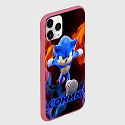 Чехол iPhone 11 Pro матовый SONIC, цвет: 3D-малиновый — фото 2