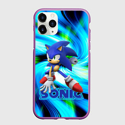 Чехол iPhone 11 Pro матовый Sonic, цвет: 3D-фиолетовый