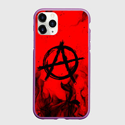 Чехол iPhone 11 Pro матовый АНАРХИЯ, цвет: 3D-фиолетовый