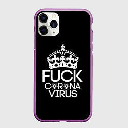 Чехол iPhone 11 Pro матовый F*ck coronavirus, цвет: 3D-фиолетовый