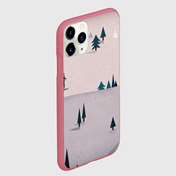 Чехол iPhone 11 Pro матовый Snow 1, цвет: 3D-малиновый — фото 2