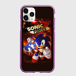 Чехол iPhone 11 Pro матовый SONIC, цвет: 3D-фиолетовый