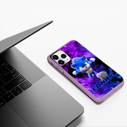 Чехол iPhone 11 Pro матовый SONIC, цвет: 3D-сиреневый — фото 2