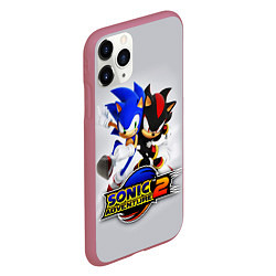 Чехол iPhone 11 Pro матовый SONIC & SHADOW, цвет: 3D-малиновый — фото 2