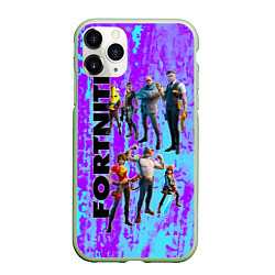 Чехол iPhone 11 Pro матовый Fortnite, цвет: 3D-салатовый